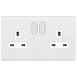 Selectric 5M-Plus Matt White 2 Gang 13A Switched Socket with White Insert
