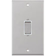 Selectric 7M-Pro Satin Chrome 2 Gang 45A DP Switch with White Insert