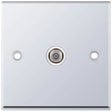 Selectric 7M-Pro Polished Chrome 1 Gang Satellite Socket with White Insert