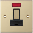 Selectric 5M Satin Brass 13A DP Switched Fused Connection Unit with Neon and Black Insert