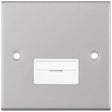 Selectric 5M Satin Chrome 13A Fused Connection Unit with White Insert