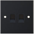 Selectric 5M Matt Black 2 Gang RJ45 Socket with Black Insert