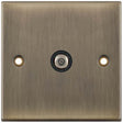 Selectric 5M Antique Brass 1 Gang Satellite Socket with Black Insert