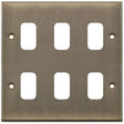 Selectric 7M-Pro GRID360 Antique Brass 6 Gang Faceplate