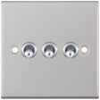 Selectric 5M Satin Chrome 3 Gang 10A 2 Way Toggle Switch
