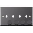 Selectric 5M Black Nickel 2 Gang Quad Aperture Dimmer Plate with Matching Knobs