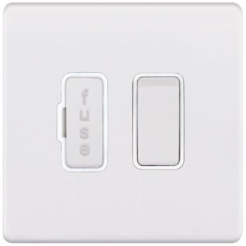 Selectric 5M-Plus Matt White 13A DP Switched Fused Connection Unit with White Insert