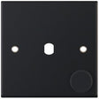 Selectric 5M Matt Black 1 Gang Single Aperture Dimmer Plate with Matching Knob