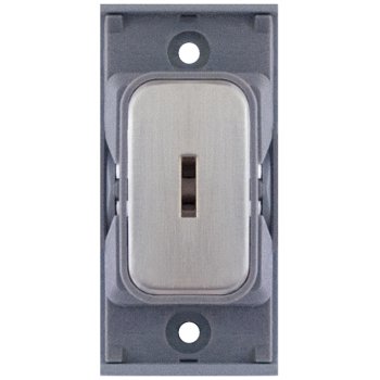 Selectric GRID360 Satin Chrome 20A DP 1 Way Keyswitch Module with Grey Insert