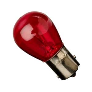 Auto 21w 12v Ba15s/SCC Red Pear Shaped Car Light Bulb - P26X46mm