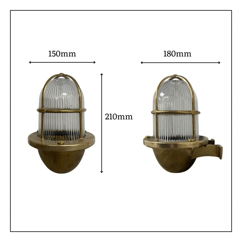 Navigator Small Wall Lantern Uplight - Raw Brass