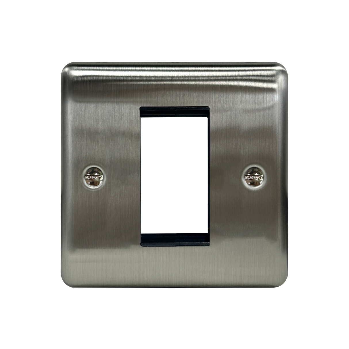 Caradok 1G 1 Module Data Plate Brushed Chrome Black Insert