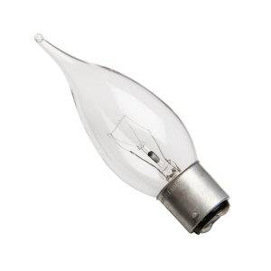 Candle 25w Ba22d/BC 240v GE Clear "Coupe De Vente" Bent Tipped Light Bulb