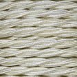 1.5mm Core Decorative Braided Fabric Flex  - 1 Metre Length  - CREAM TWIST