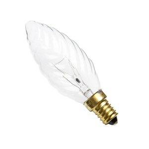 Candle 40w E14/SES 240v Sylvania Clear Twisted Light Bulb - 35mm