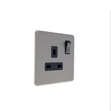 Caradok - The Flat - Screwless 13A 1G DP Switched Socket Brushed Chrome
