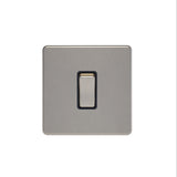 Caradok - The Flat - Screwless 10A Retractive Switch Brushed Chrome - Black Inserts