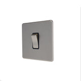 Caradok - The Flat - Screwless 10A Retractive Switch Brushed Chrome - Black Inserts