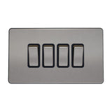 Caradok - The Flat - Screwless 4G 2Way 10A Switch Brushed Chrome