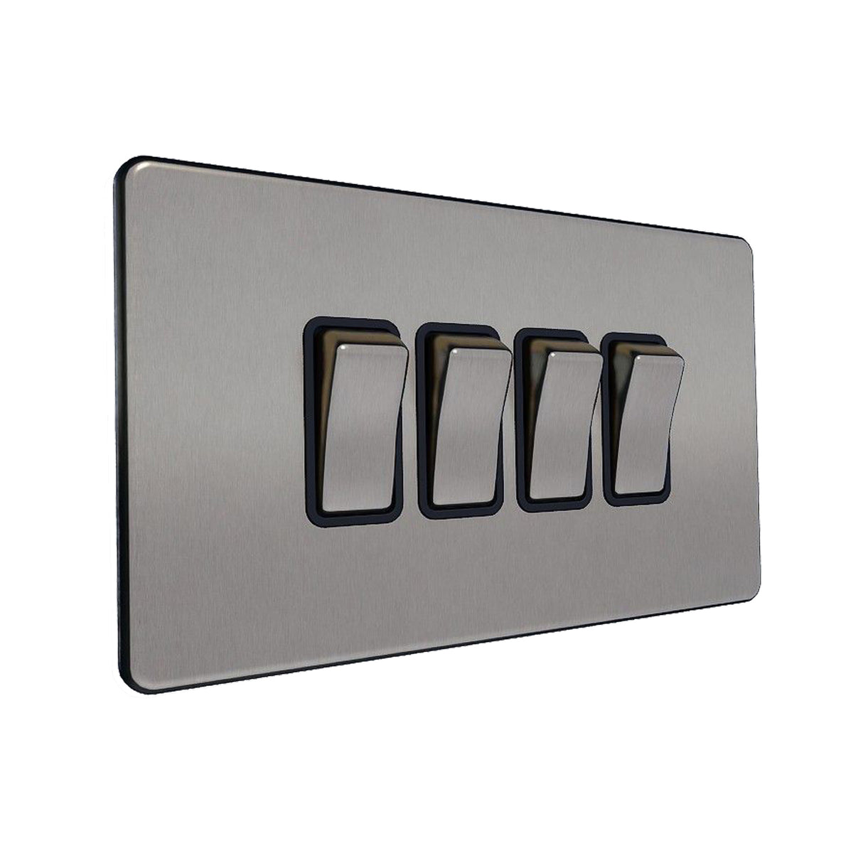 Caradok - The Flat - Screwless 4G 2Way 10A Switch Brushed Chrome
