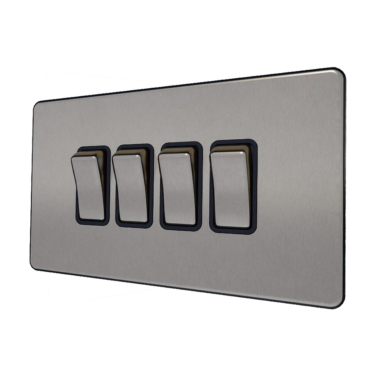 Caradok - The Flat - Screwless 4G 2Way 10A Switch Brushed Chrome