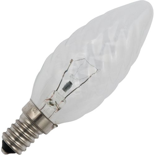 Schiefer E14 Twisted Candle C35x100mm 235V 40W 3-CC9 RC 1000h Clear 2500K Dimmable - 149384000