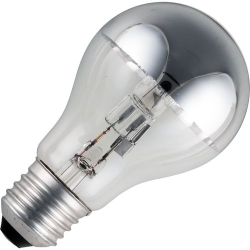 Schiefer Eco Halogen E27 Top Mirror GLS A60x105mm 235V 42W 2000h Clear Silver 2800K Dimmable - 646084155