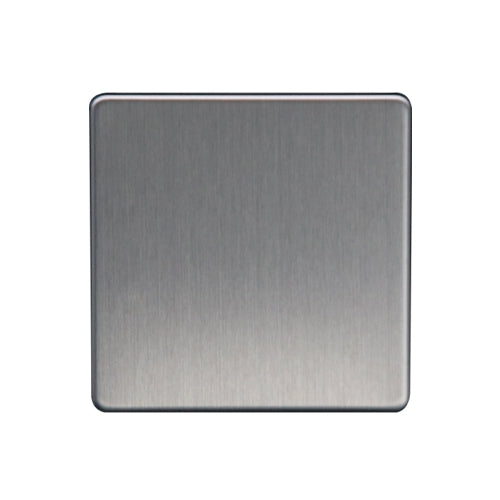 Caradok - The Flat - Screwless 1G Blank Plate Brushed Chrome