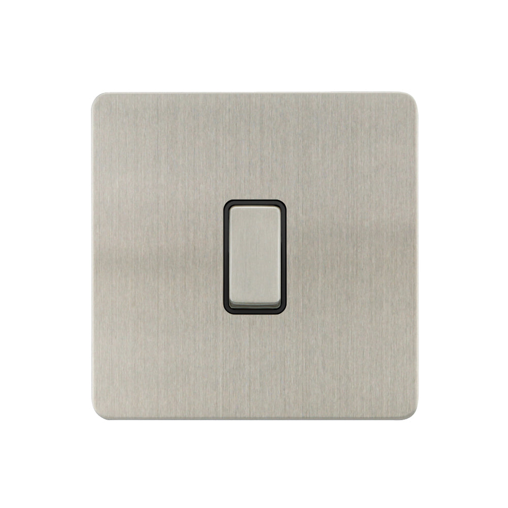 Caradok - The Ultra Flat - Brushed Chrome - FN029DME - 1G Intermediate 10AX Switch Brushed Chrome, Black Insert