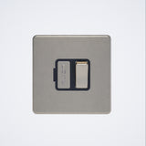 Screwless 13A Switched Spur Brushed Chrome with Black Inserts