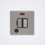 Screwless 13A Switched Spur c/w Neon + FO Brushed Chrome