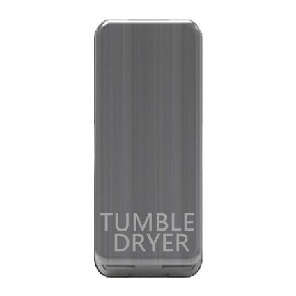 Caradok Switch Cover marked "TUMBLE DRYER" Brushed Chrome