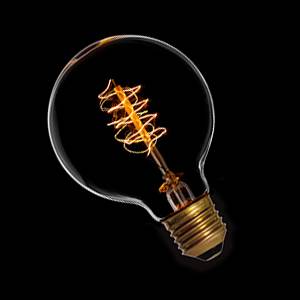 Vintage Bulb Spiral Filament 240v 40w E27 Globe 80x110mm - Casell