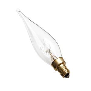 Swan Candle 15w E10/MES 240v Clear Pointed GS1 Light Bulb - Dimensions 22x90mm
