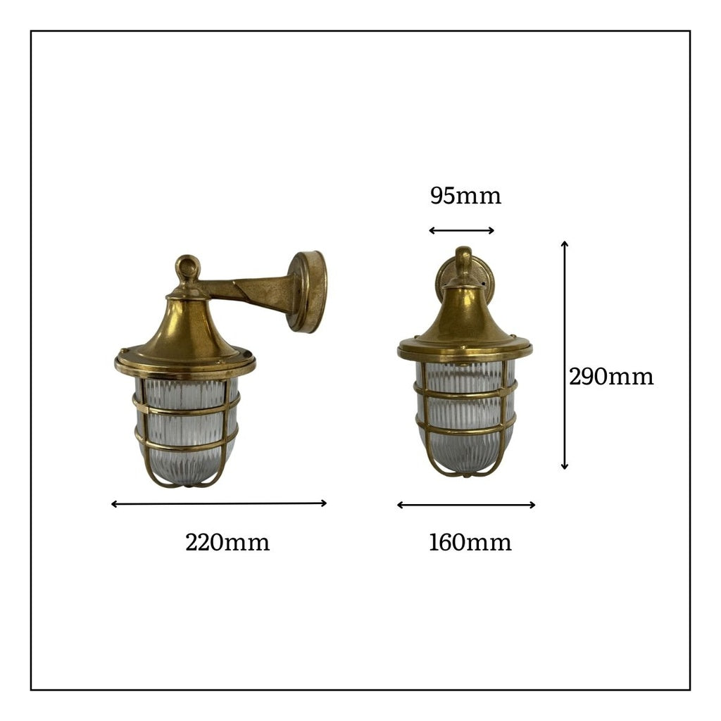 Navigator Large Wall Lantern - Raw Brass