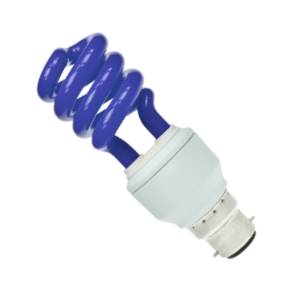 Spiral Compact Fluorescent Emits Blue Light 240v 15w B22d/BC