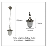 Navigator Pendant Lantern Plain - Satin Nickel