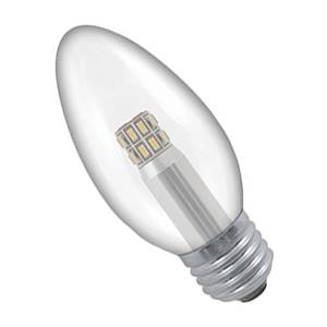 240v 3w E27 Plain Clear 35mm LED Candle 300lm -LCC3CESWW - Crompton Manor Range