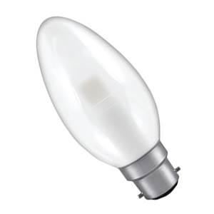 240v 3w B22d Plain Satin 35mm LED Candle 260lm -LCC3SABCWW - Crompton Manor Range