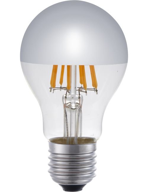SPL LED E27 Filament GLS Top Mirror A60x105mm 230V 400Lm 65W 2500K 925 360° AC Silver Dimmable 2500K Dimmable - LF023890512