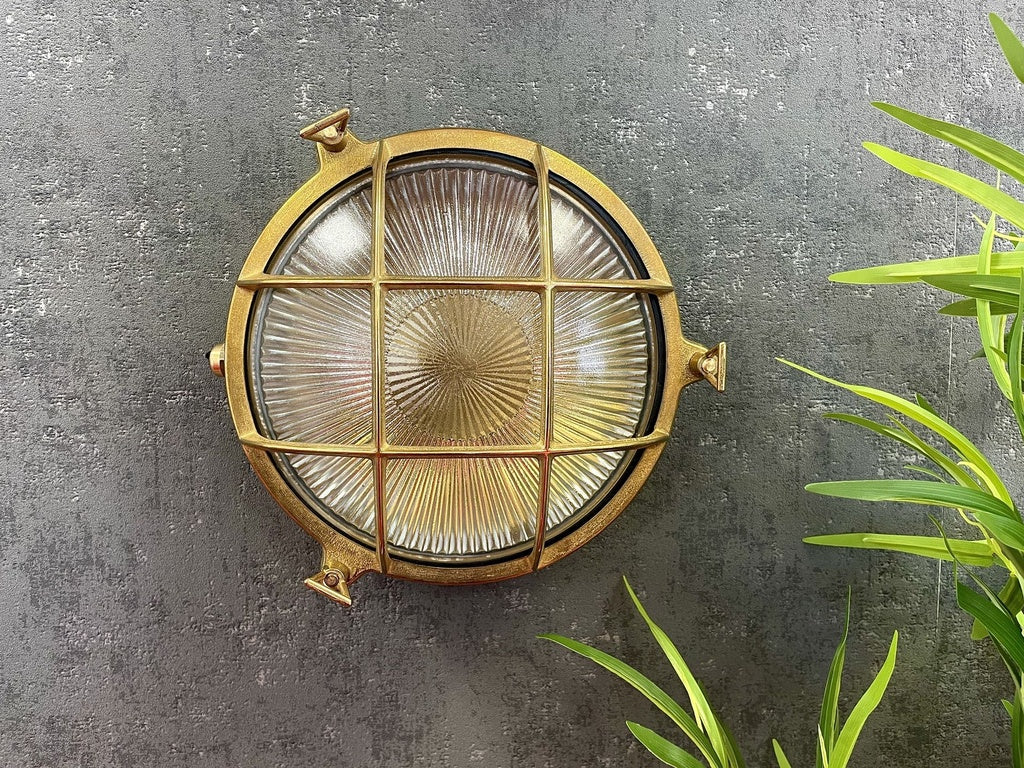 solid brass porthole bulkhead large 210mm x 90mm