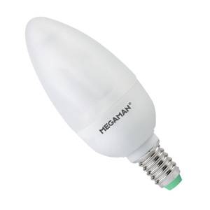 Candle 7w E14/SES 240v Megaman Energy Saving Light Bulb - 15000 Hour