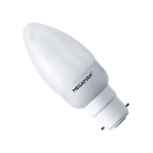 Candle 9w Ba22d/BC Megaman Energy Saving Light Bulb - 15000 Hour