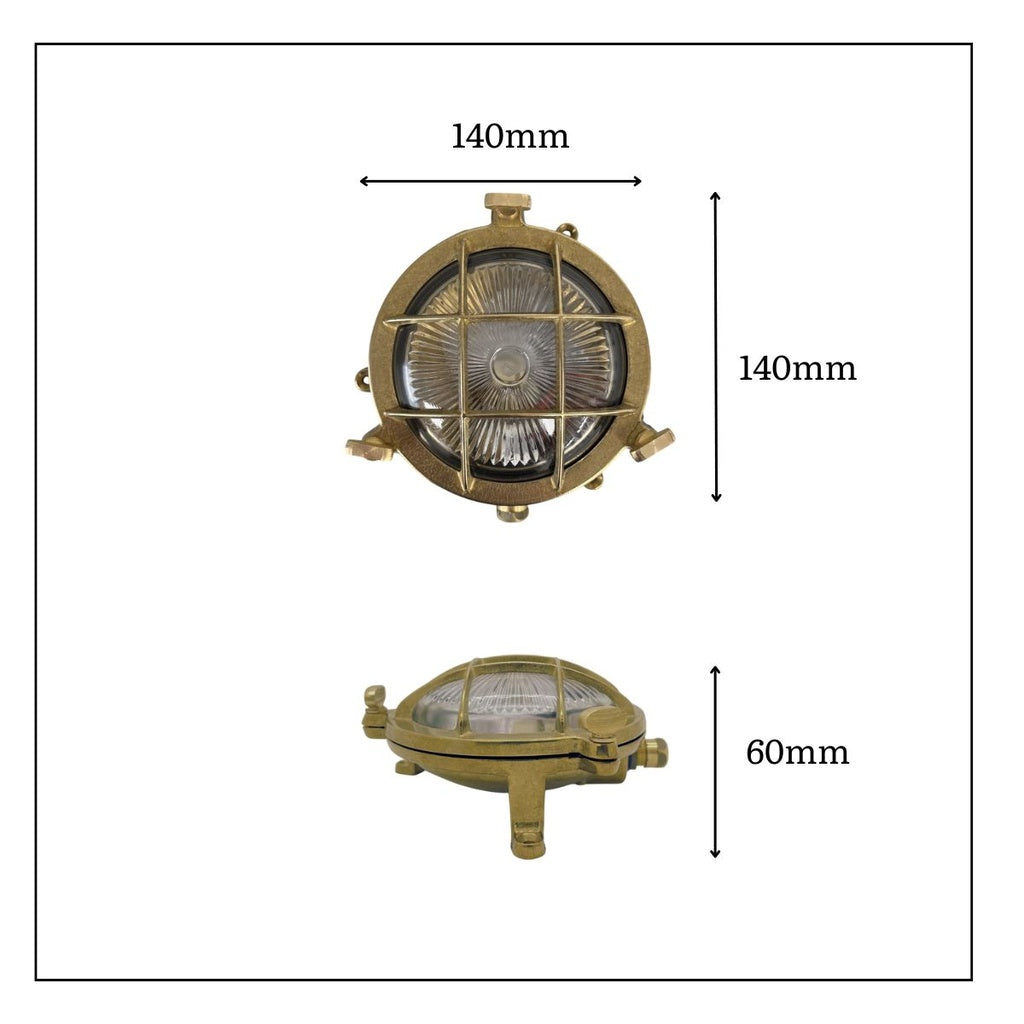solid brass porthole bulkhead g9 mini 120mm x 60mm