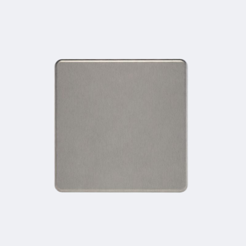 screwless single blank plate in brushed steel