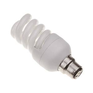 240v 8w B22d/BC Extra Warmwhite Electronic Spiral Energy Saving Light Bulb.