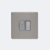 single screwless with switched spur in brushed steel with grey inserts