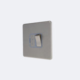 single screwless with switched spur in brushed steel with grey inserts