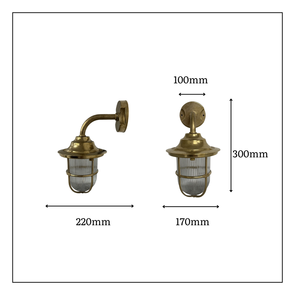 Navigator Goose Neck Wall Lantern - Antique Brass