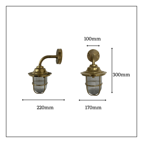 Navigator Goose Neck Wall Lantern - Antique Brass